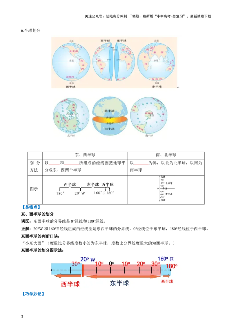 专题01地球和地球仪（背记帮）-备战2024年中考地理一轮复习考点帮（全国通用）（挖空版）_02中考总复习（2026版更新中）_09-地理-中考总复习_2024年中考复习资料_一轮复习