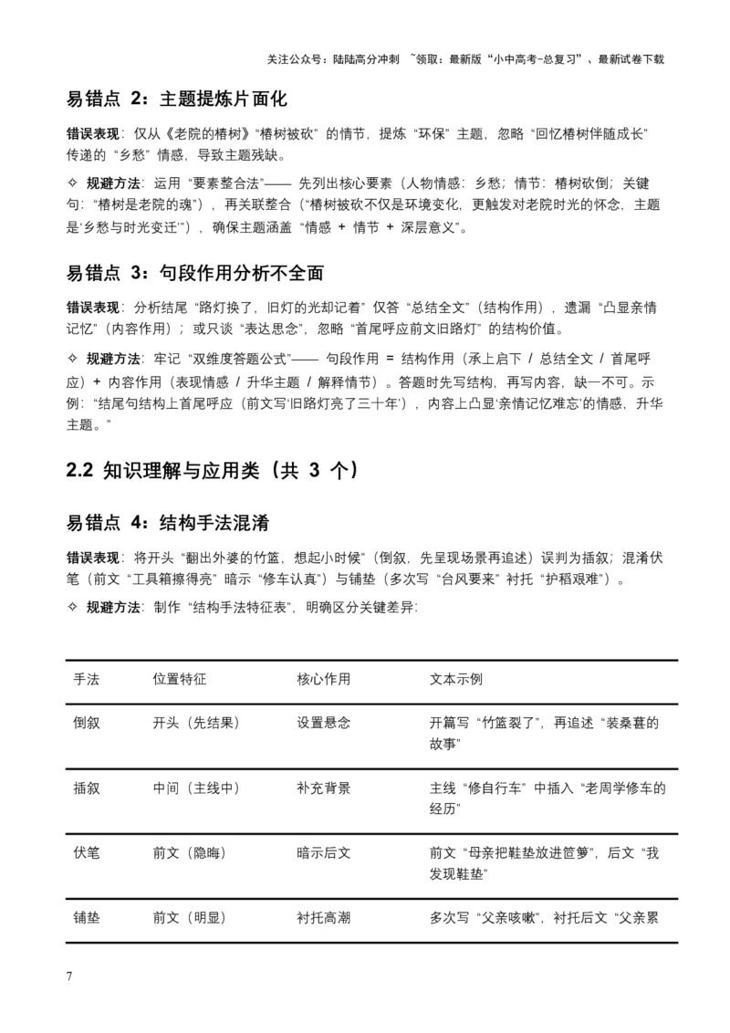 [54337725]近5年全国各地中考语文记叙文词句赏析8个高频考点+6个高频易错点_02中考总复习（2026版更新中）_01-语文-中考总复习_2026年中考复习（更新中）_2026年全国中考语文一轮复习讲义