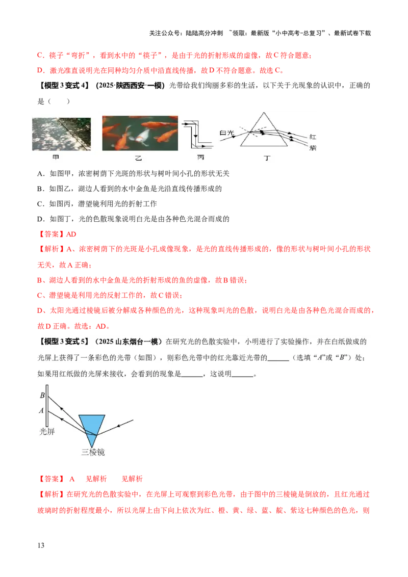 专题01声与光四类重点问题（解析版）_02中考总复习（2026版更新中）_04-物理-中考总复习_2025年中考复习资料_2025年中考物理答题方法模板
