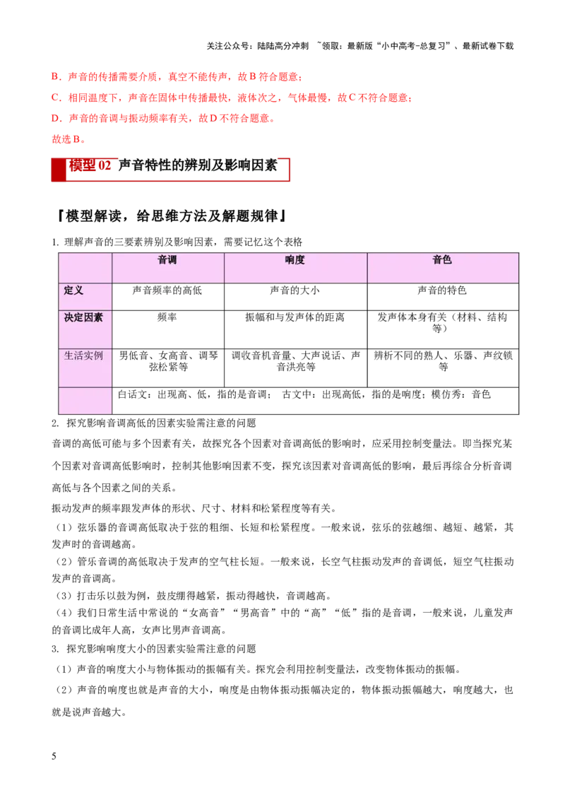 专题01声与光四类重点问题（解析版）_02中考总复习（2026版更新中）_04-物理-中考总复习_2025年中考复习资料_2025年中考物理答题方法模板