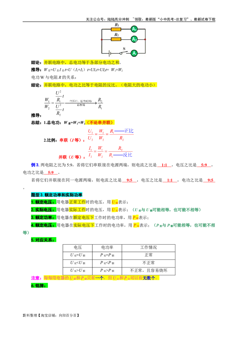 35.&ldquo;电功和电功率综合&rdquo;-2024年中考物理重难点突破及题型归类总复习_02中考总复习（2026版更新中）_04-物理-中考总复习_2024年中考复习资料_专项复习资料_2024年中考物理复习辅导系列