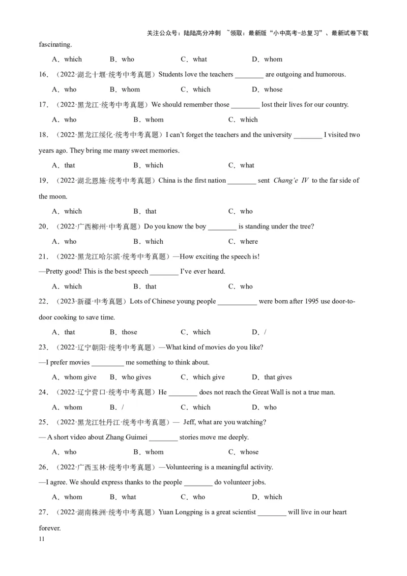 chapter13定语从句笔记（解析版）_02中考总复习（2026版更新中）_03-英语-中考总复习_2024年中考复习资料_专项复习资料_语法宝典备战2024年中考英语语法培优生笔记