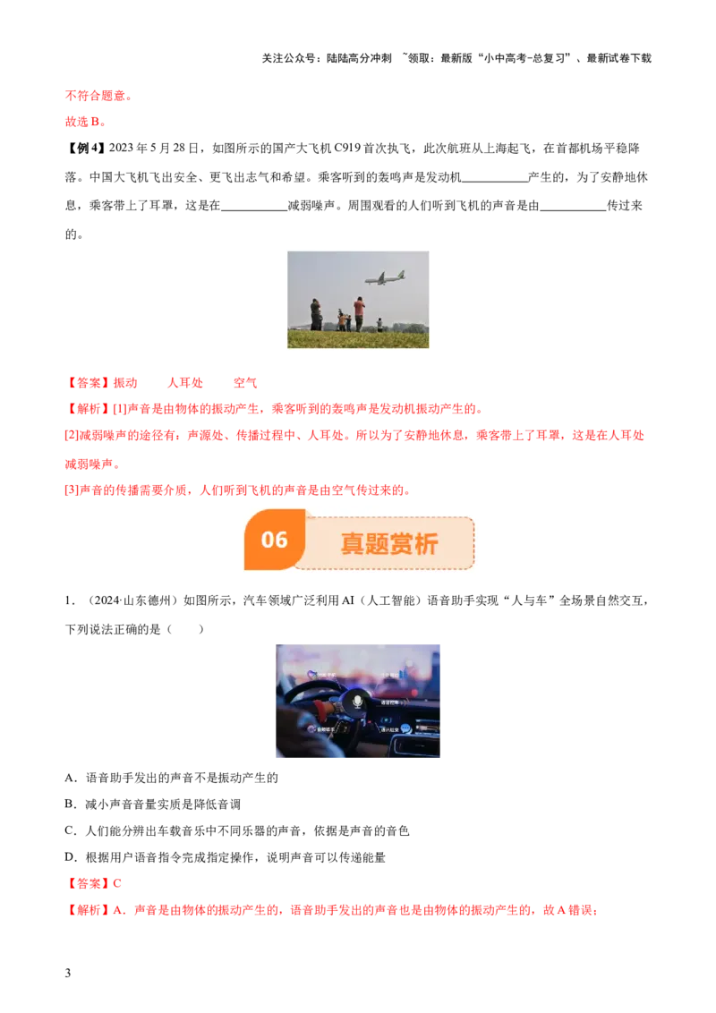 专题01声现象（解析版）_02中考总复习（2026版更新中）_04-物理-中考总复习_2025年中考复习资料_2025年中考物理一轮知识梳理