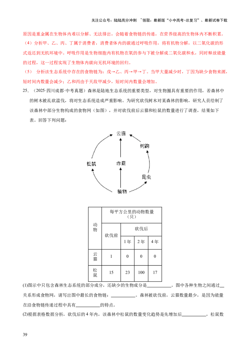 专题01生物与环境（全国通用）（解析版）_02中考总复习（2026版更新中）_08-生物-中考总复习_2026年中考复习（更新中）_好题汇编三年（2023-2025）中考生物真题分类汇编（全国通用）
