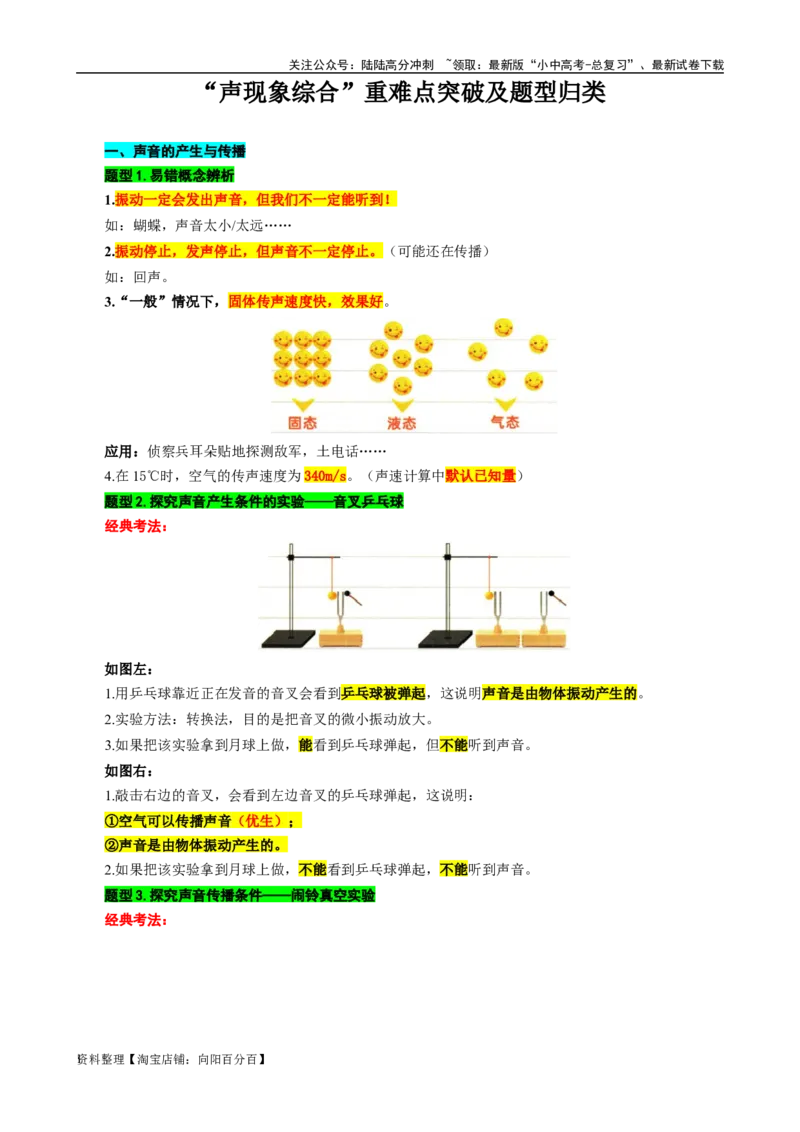 4.&ldquo;声现象综合&rdquo;-2024年中考物理重难点突破及题型归类总复习_02中考总复习（2026版更新中）_04-物理-中考总复习_2024年中考复习资料_专项复习资料_2024年中考物理复习辅导系列