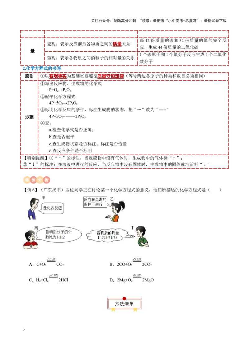 专题01物质的化学变化（原卷版）_02中考总复习（2026版更新中）_05-化学-中考总复习_2024年中考复习资料_一轮复习资料_完口袋书2024年中考化学一轮复习知识清单