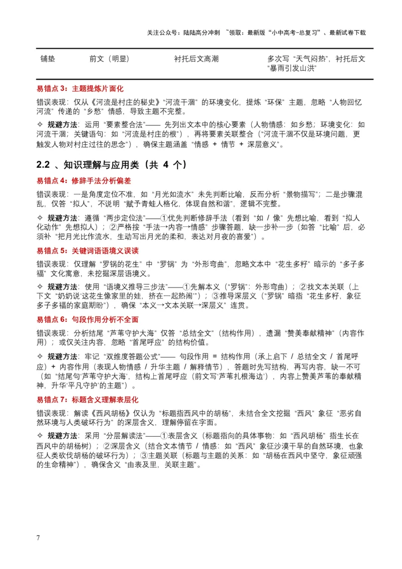 [54281805]近5年全国各地中考语文记叙文词句理解8个高频考点+7个高频易错点_02中考总复习（2026版更新中）_01-语文-中考总复习_2026年中考复习（更新中）_2026年全国中考语文一轮复习讲义