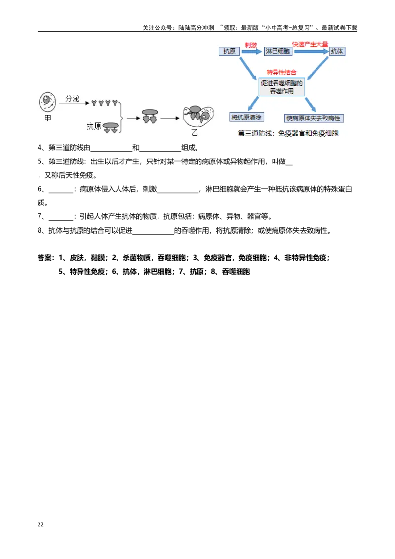 ❤初中生物重要识图填空速记50个_02中考总复习（2026版更新中）_08-生物-中考总复习_2024年中考复习资料_专项复习