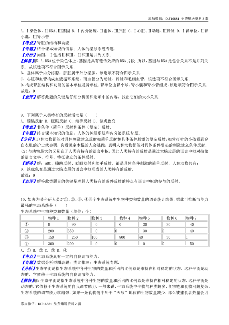 江苏省盐城市2016年中考生物真题试题（含解析）_江苏省中考_01江苏省13市中考历年真题2008-2025新_、中考全套_江苏省中考历年真题_江苏中考生物(2010年-2024年）