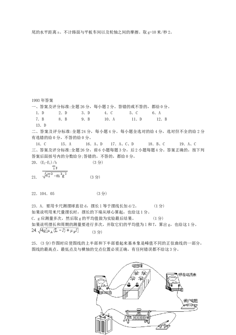 1993年河北高考物理真题及答案_全国卷+地方卷_4.物理_1.物理高考真题试卷_1990-2007年各地高考历年真题_河北