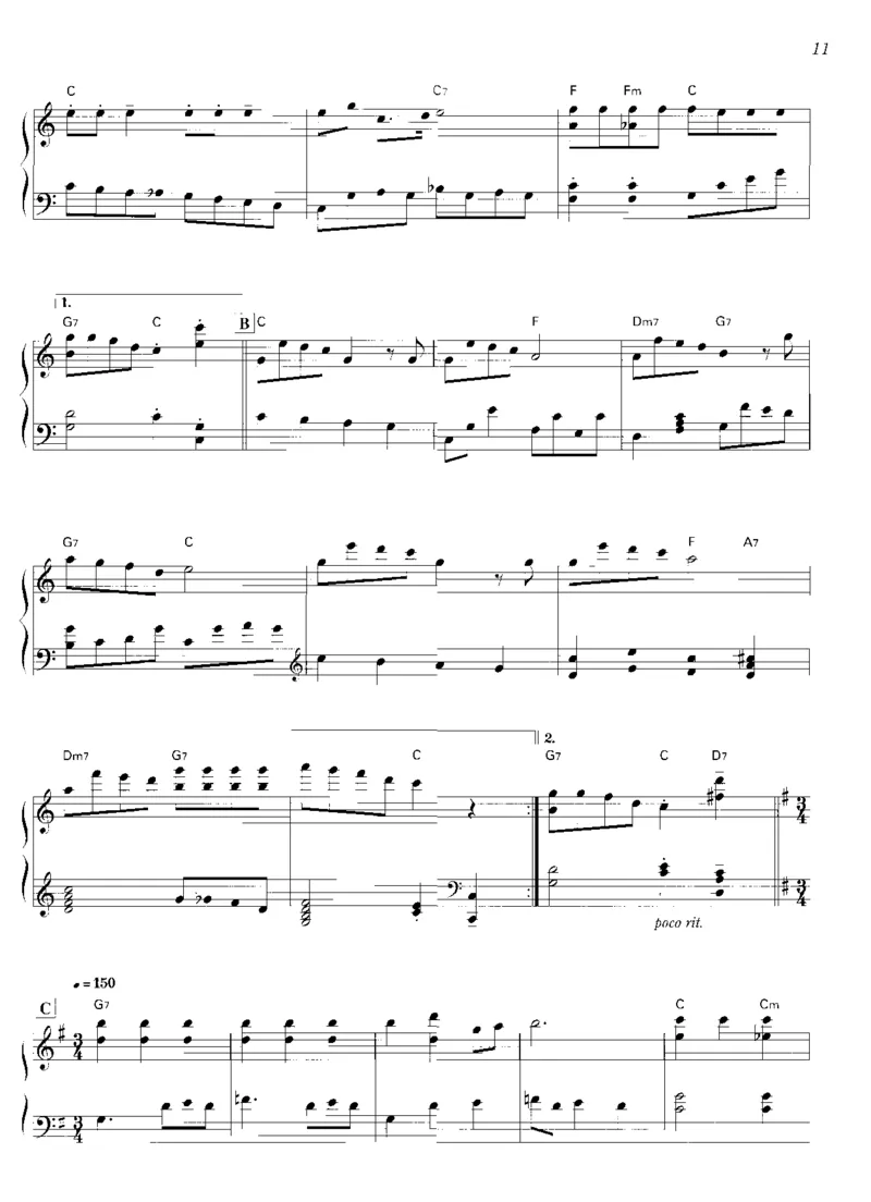 圣诞钢琴独奏曲_一万首著名钢琴曲谱哈农贝多芬合集视频教学电子版高清无水印可打印_06影视钢琴谱合集_影视主题曲钢琴谱