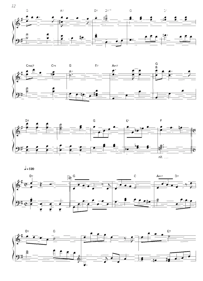 圣诞钢琴独奏曲_一万首著名钢琴曲谱哈农贝多芬合集视频教学电子版高清无水印可打印_06影视钢琴谱合集_影视主题曲钢琴谱