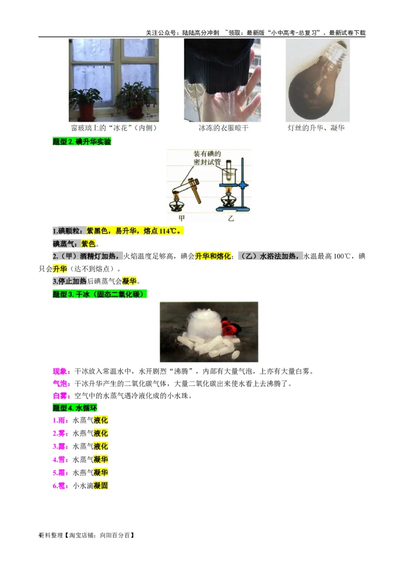 7.&ldquo;物态变化综合&rdquo;（二）-2024年中考物理重难点突破及题型归类总复习_02中考总复习（2026版更新中）_04-物理-中考总复习_2024年中考复习资料_专项复习资料_2024年中考物理复习辅导系列