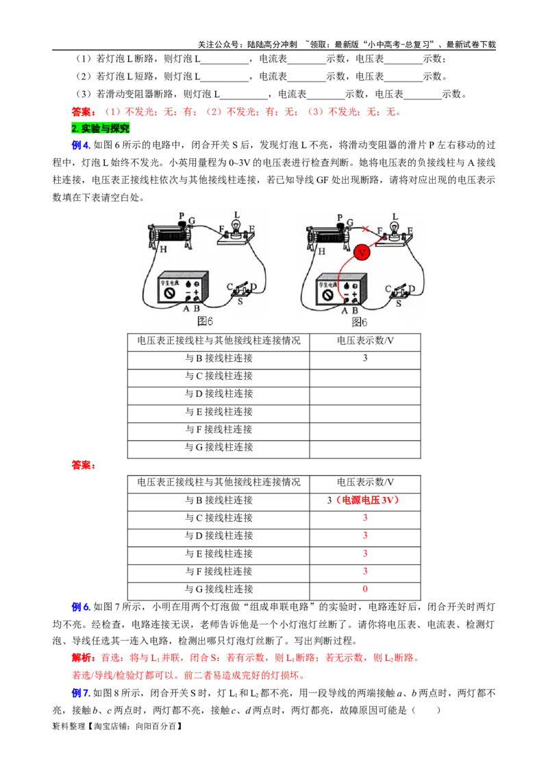 《欧姆定律之电路故障专训》_02中考总复习（2026版更新中）_04-物理-中考总复习_2024年中考复习资料_专项复习资料_2024年中考物理复习辅导系列_❤更新专项复习