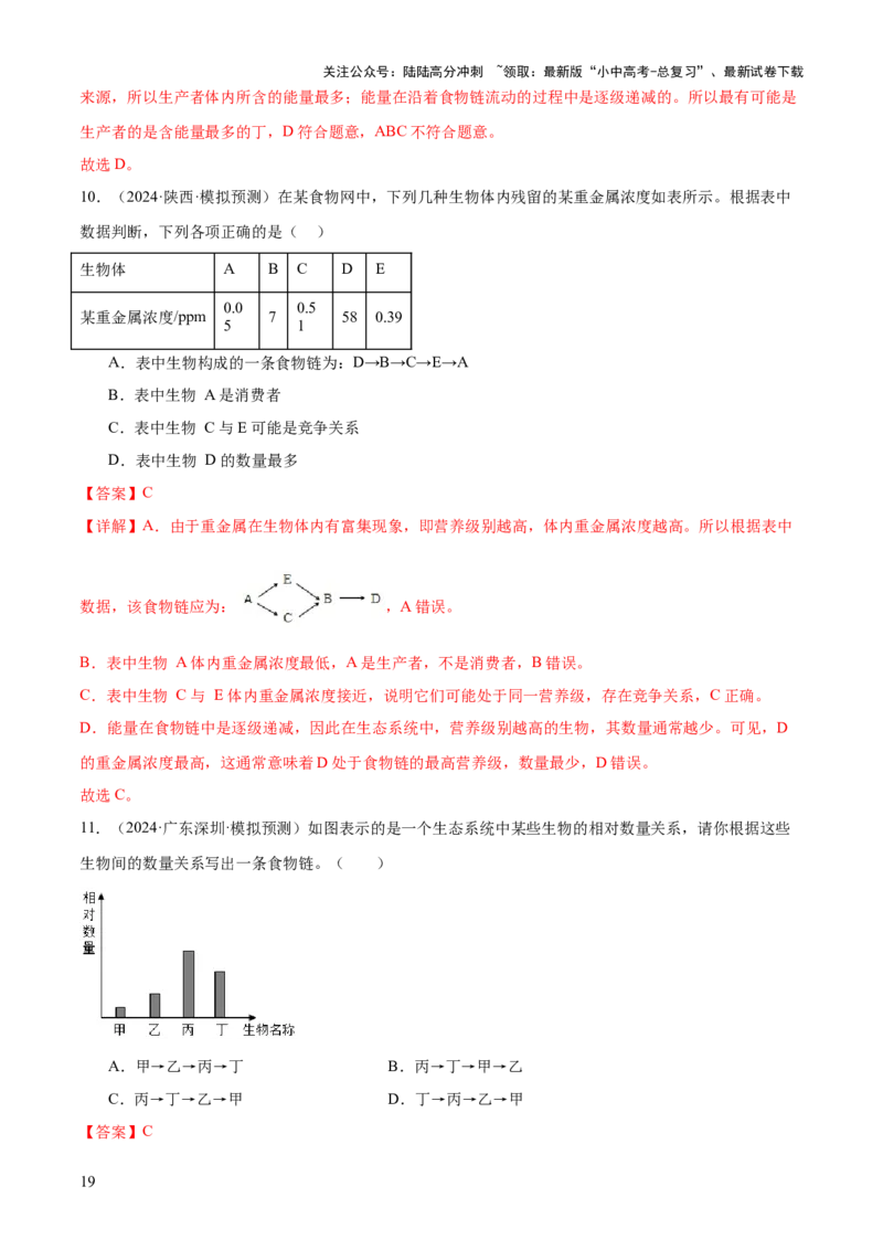 专题01生物与环境（2大模板）（解析版）_02中考总复习（2026版更新中）_08-生物-中考总复习_2025中考复习资料_2025年中考生物答题方法模板