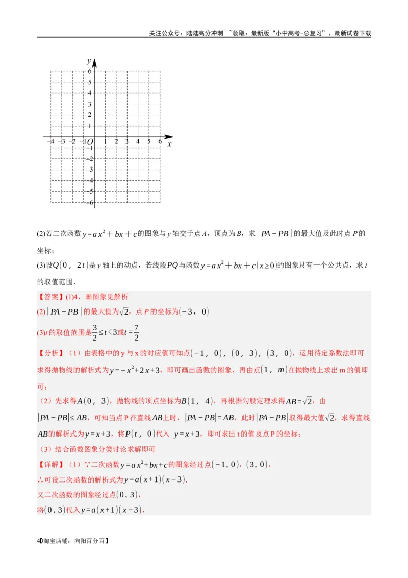 ❤重难点03二次函数中的线段、周长与面积的最值问题及定值问题（解析版）_02中考总复习（2026版更新中）_02-数学-中考总复习_2024年中考复习资料_一轮复习资料_重难点突破_解析版