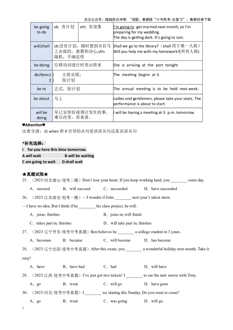 Chapter1动词时态（一）笔记（原卷版）_02中考总复习（2026版更新中）_03-英语-中考总复习_2024年中考复习资料_专项复习资料_语法宝典备战2024年中考英语语法培优生笔记