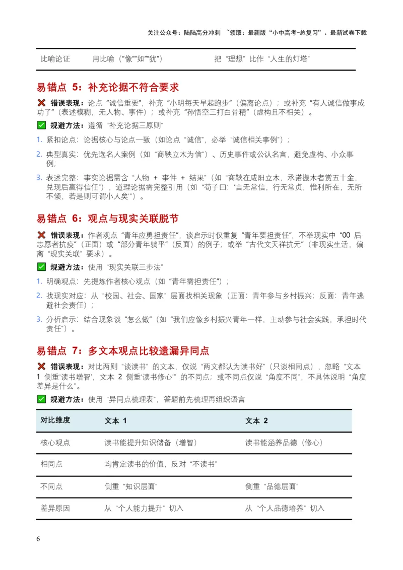 [54511134]近5年全国各地中考语文议论文知识概述8个高频考点+7个高频易错点_02中考总复习（2026版更新中）_01-语文-中考总复习_2026年中考复习（更新中）_2026年全国中考语文一轮复习讲义