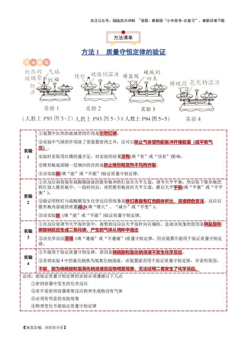 专题01物质的化学变化（解析版）_02中考总复习（2026版更新中）_05-化学-中考总复习_2024年中考复习资料_一轮复习资料_完口袋书2024年中考化学一轮复习知识清单