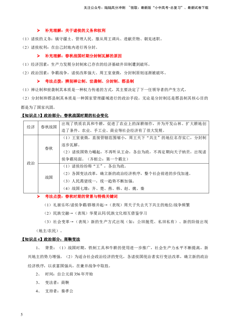 专题01+中古01：原始社会到先秦时期-大单元复习2024年中考历史一轮复习必考知识梳理与考法点拨（部编版）++_02中考总复习（2026版更新中）_06-历史-中考总复习_2024年中考复习资料