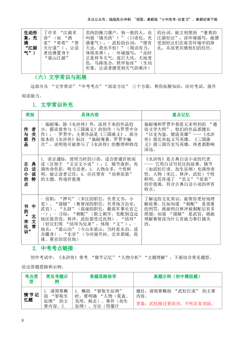 [54568281]第10讲《水浒传》整本书阅读(清单）-上好课2026年中考语文一轮复习名著阅读(全国通用)_02中考总复习（2026版更新中）_01-语文-中考总复习_2026年中考复习（更新中）