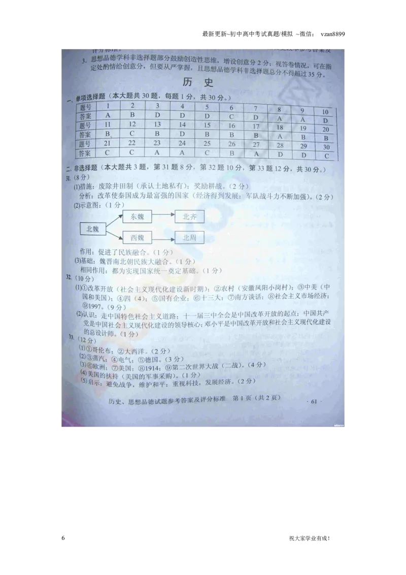 2013年江苏省南京市中考历史试卷及答案_江苏省中考_01江苏省13市中考历年真题2008-2025新_、中考全套_江苏省中考历年真题_南京中考历年真题_06南京中考历史（2008年-21年）_真题