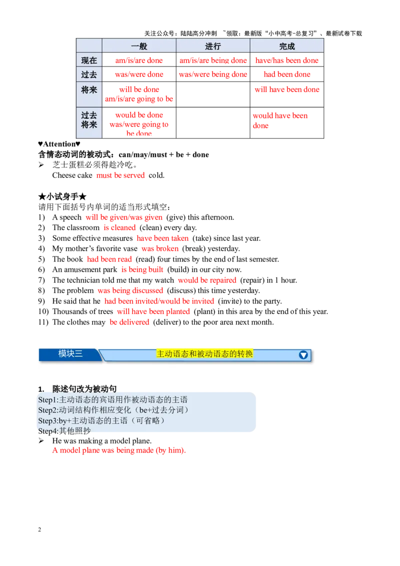 Chapter3被动语态笔记（解析版）_02中考总复习（2026版更新中）_03-英语-中考总复习_2024年中考复习资料_专项复习资料_语法宝典备战2024年中考英语语法培优生笔记
