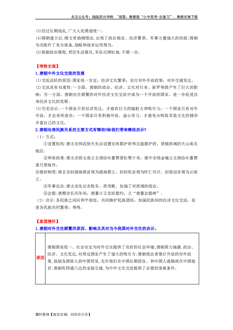 七年级历史下册-背诵秘笈2024年中考历史复习6册教材常考知识点集锦（部编版）_02中考总复习（2026版更新中）_06-历史-中考总复习_2024年中考复习资料_专项复习资料