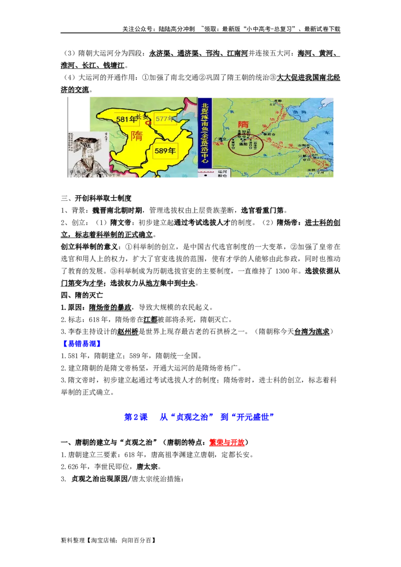 七年级历史下册-背诵秘笈2024年中考历史复习6册教材常考知识点集锦（部编版）_02中考总复习（2026版更新中）_06-历史-中考总复习_2024年中考复习资料_专项复习资料