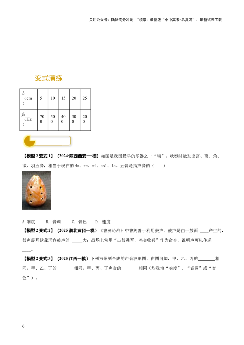 专题01声与光四类重点问题（原卷版）_02中考总复习（2026版更新中）_04-物理-中考总复习_2025年中考复习资料_2025年中考物理答题方法模板