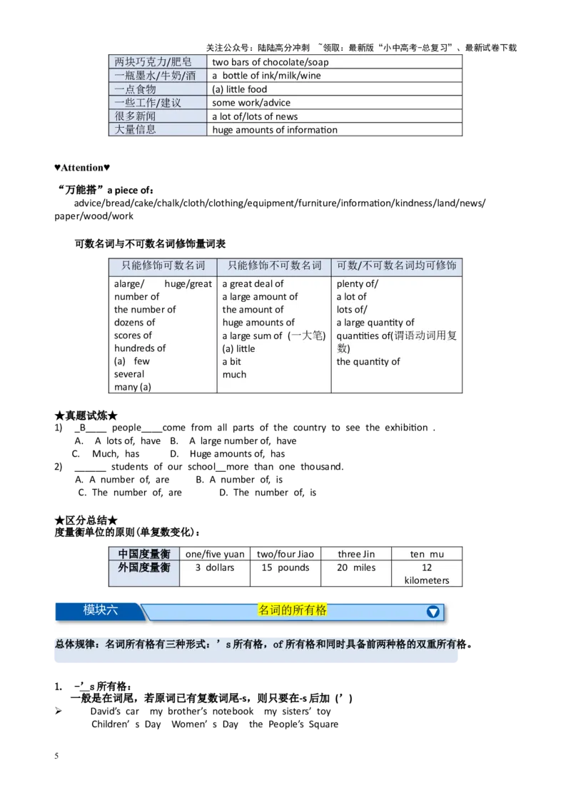 Chapter6名词与冠词笔记（解析版）_02中考总复习（2026版更新中）_03-英语-中考总复习_2024年中考复习资料_专项复习资料_语法宝典备战2024年中考英语语法培优生笔记