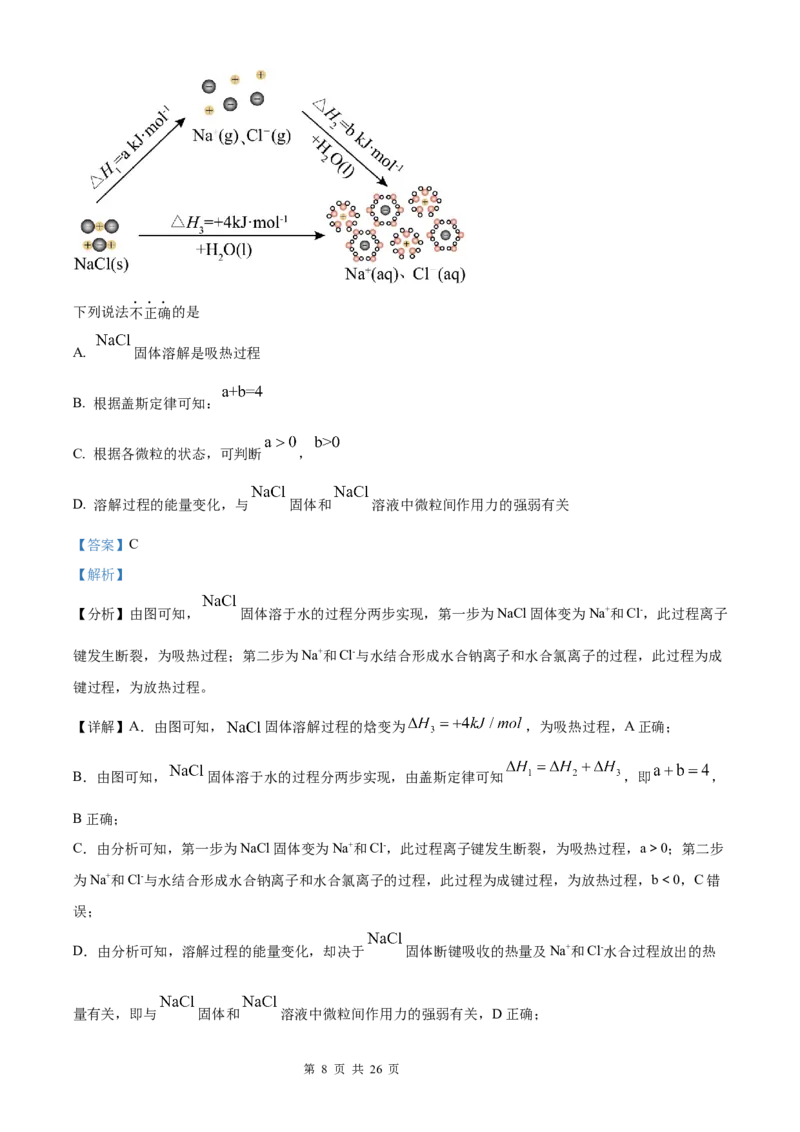 化学北京版2025年普通高等学校招生选择性考试（解析版）_2025全国各省高考真题+答案_3、北京卷（语数外物政化史生地）