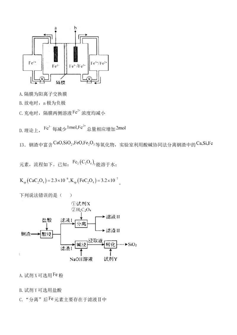 (网络收集)2025年山东卷化学高考真题（含答案）_2025全国各省高考真题+答案_24、山东卷（物理、政治、化学、历史、生物、地理）_参考版本2
