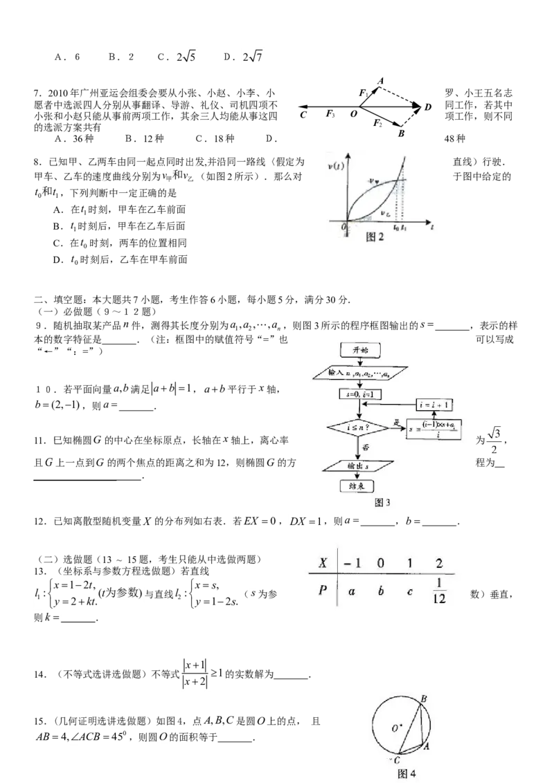 2009年广东高考（理科）数学（原卷版）_全国卷+地方卷_2.数学_1.数学高考真题试卷_2008-2020年_地方卷_广东高科数学（理+文）08-22_A4Word版
