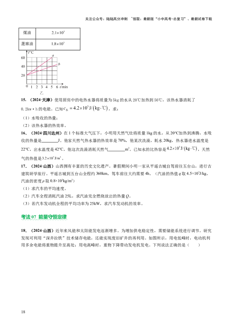 专题02热学（讲练）（原卷版）_02中考总复习（2026版更新中）_04-物理-中考总复习_2025年中考复习资料_2025中考二轮课件ppt+讲义+练习物理_讲义+练习