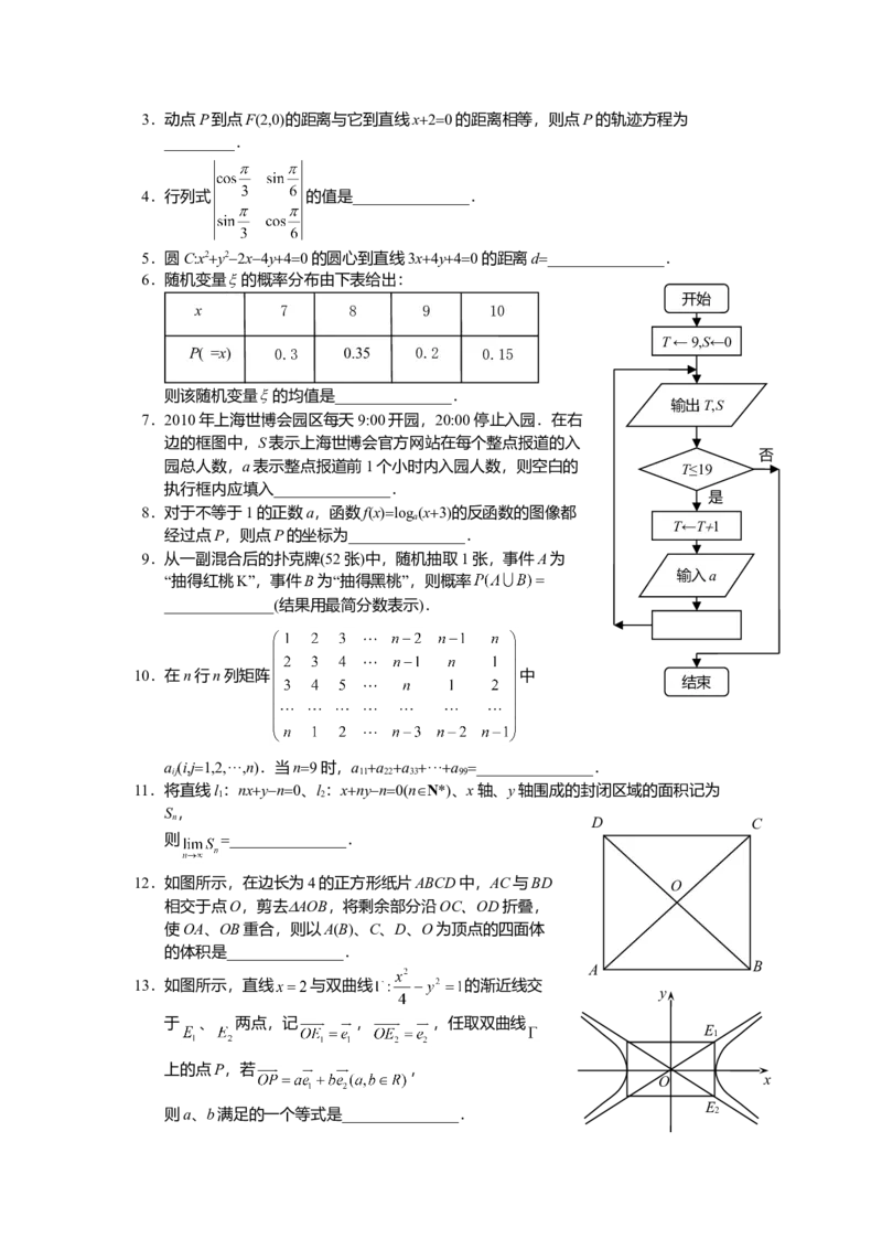 2010年上海高考数学真题（文科）试卷（word解析版）_全国卷+地方卷_2.数学_1.数学高考真题试卷_2008-2020年_地方卷_地方卷高考文科数学_上海文科数学02-16