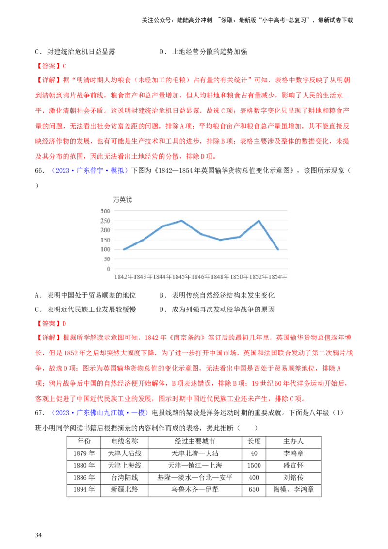 专题03数据表格类选择题（含答题技巧，题型专练100题）（解析版）_02中考总复习（2026版更新中）_06-历史-中考总复习_2024年中考复习资料_二轮复习