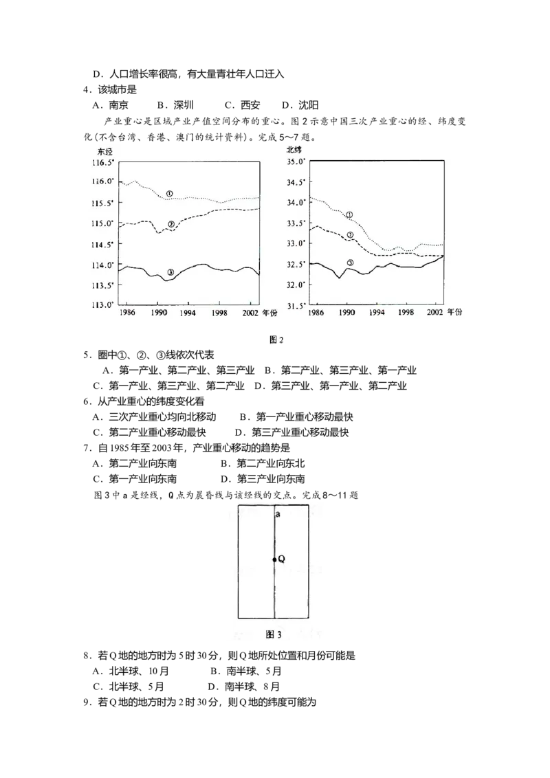 2008年全国统一高考地理试卷（全国卷Ⅰ）（解析版）_全国卷+地方卷_8.地理_1.地理高考真题试卷_2008-2020年_全国卷_全国统一高考地理（新课标ⅰ）08-21_A4word版