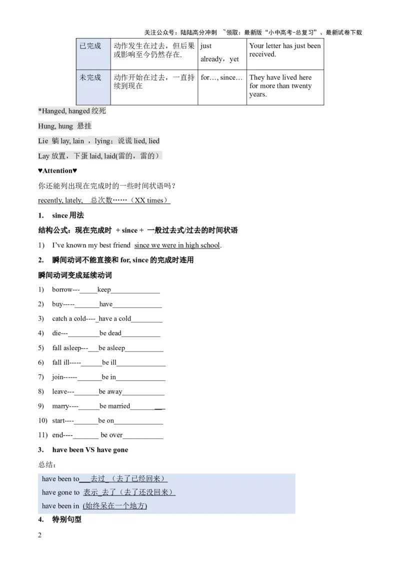 专题02动词时态（二）知识梳理-口袋书2024年中考英语一轮复习知识清单（全国通用）（解析版）_02中考总复习（2026版更新中）_03-英语-中考总复习_2024年中考复习资料_一轮复习