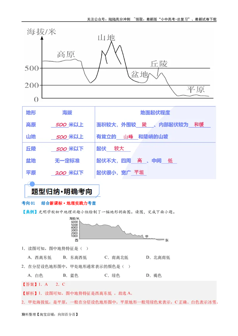 专题03地图（讲义）（解析版）_02中考总复习（2026版更新中）_09-地理-中考总复习_2024年中考复习资料_一轮复习_❤2024年中考地理一轮复习讲练测（全国通用）_配套讲义
