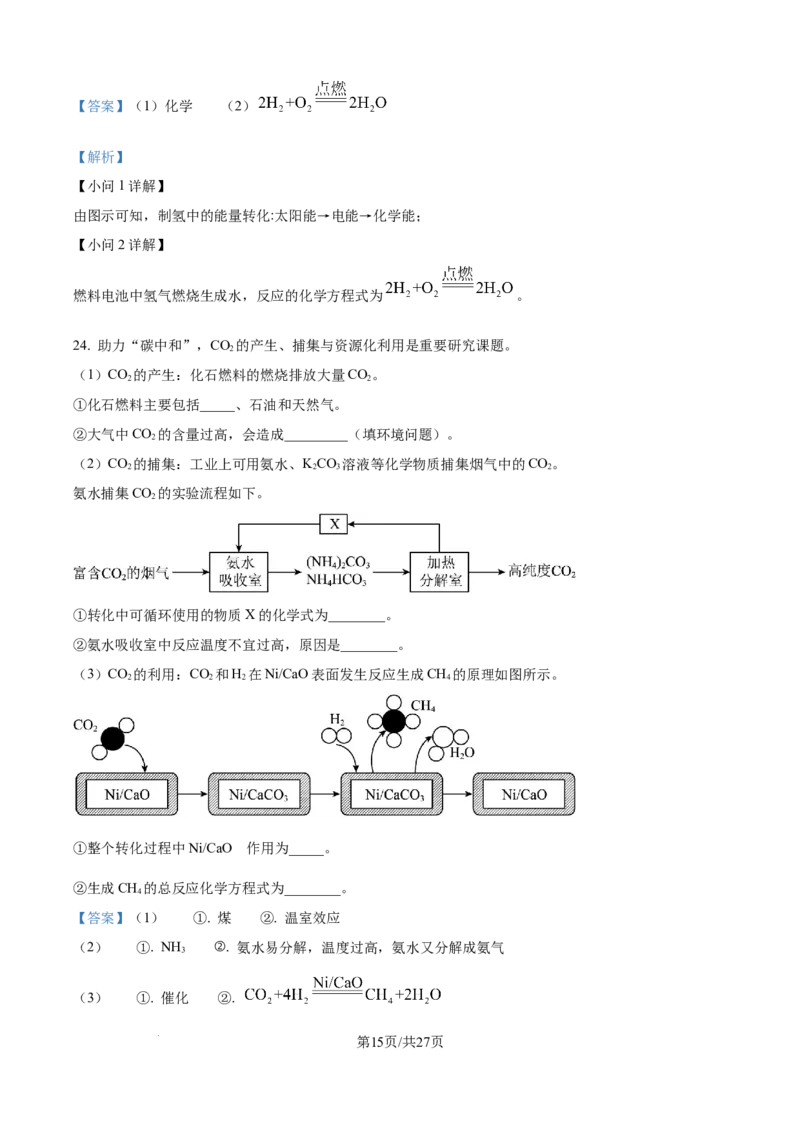 精品解析：2024年江苏省镇江市中考化学试卷（解析版）_江苏省中考_01江苏省13市中考历年真题2008-2025新_、中考全套_江苏省中考历年真题_江苏省中考化学2008-2024