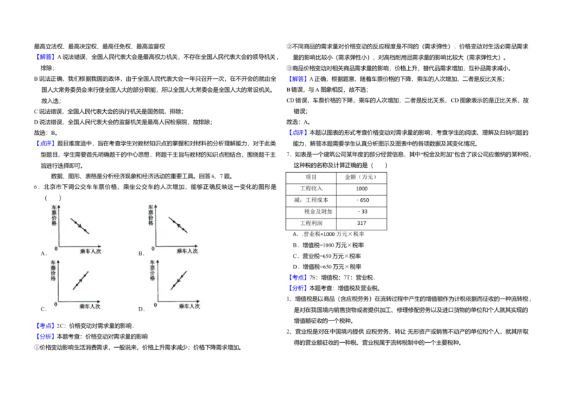 2009年北京市高考政治试卷（解析版）_全国卷+地方卷_9.政治_1.政治高考真题试卷_2008-2020年_地方卷_北京高考政治08-21_A3word版