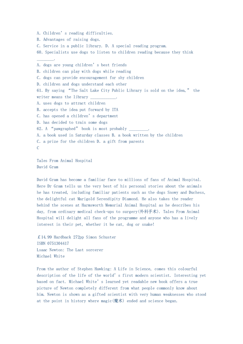 2003年江西高考英语真题及答案_全国卷+地方卷_3.英语_1.英语高考真题试卷_1990-2007年各地高考历年真题_江西