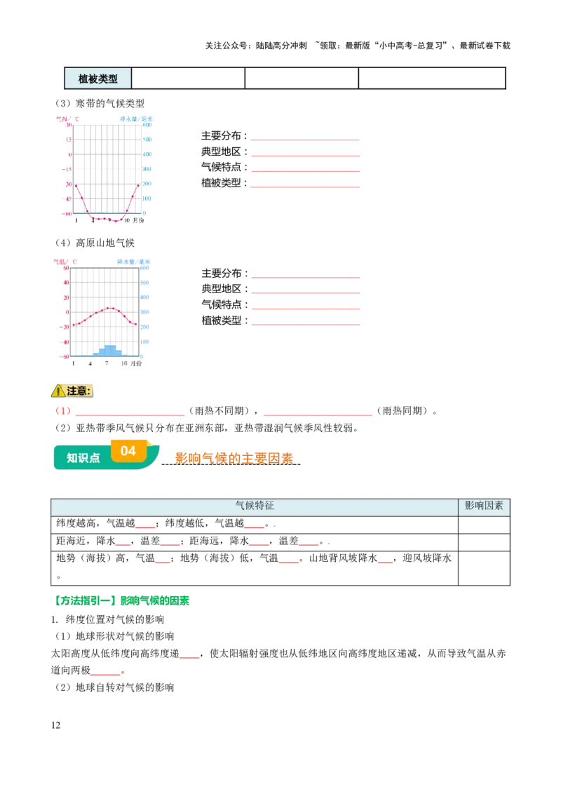 专题03天气与气候-2025年中考地理知识点梳理（挖空版）_02中考总复习（2026版更新中）_09-地理-中考总复习_2025中考地理复习资料_2025年中考地理知识点_挖空版+背诵版