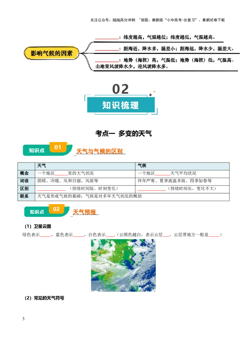 专题03天气与气候-2025年中考地理知识点梳理（挖空版）_02中考总复习（2026版更新中）_09-地理-中考总复习_2025中考地理复习资料_2025年中考地理知识点_挖空版+背诵版