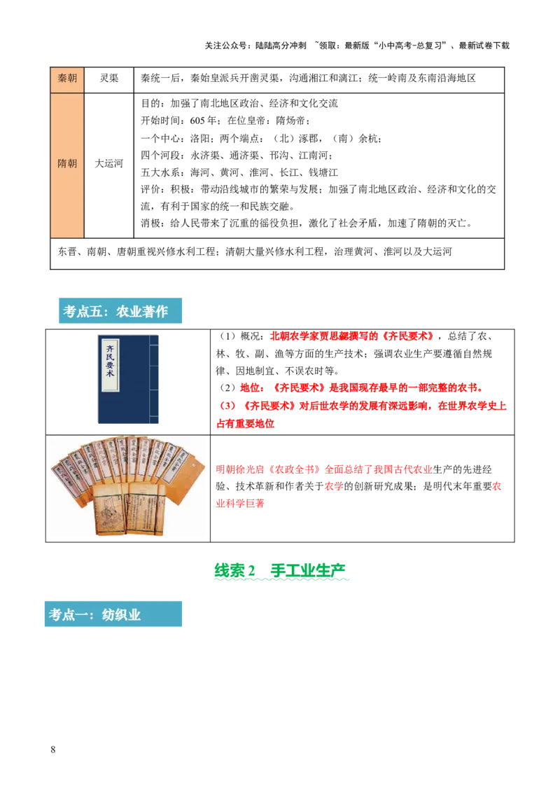 专题02千年财赋：中国古代经济的演进之路（讲练）（解析版）_02中考总复习（2026版更新中）_06-历史-中考总复习_2025年中考复习资料_2025中考二轮课件ppt+讲义+练习历史_讲义+练习