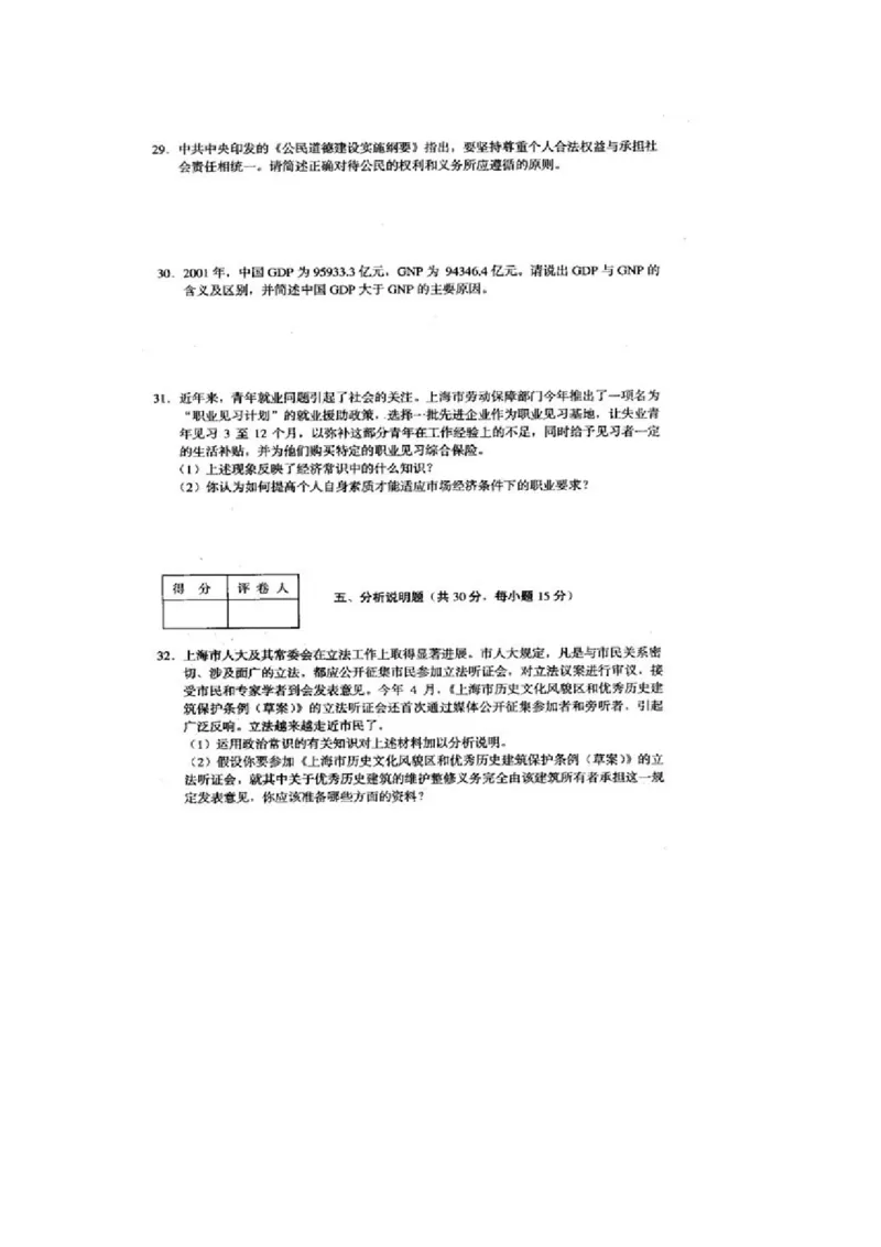 2002年上海高考政治真题及答案（图片版）_全国卷+地方卷_9.政治_1.政治高考真题试卷_1990-2007年各地高考历年真题_上海