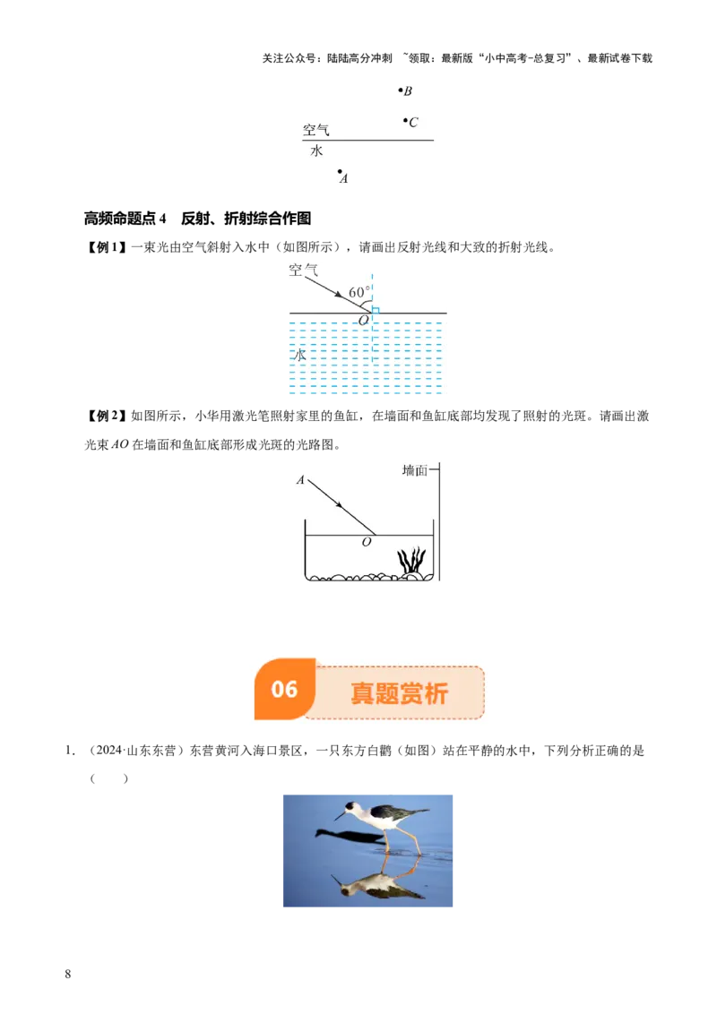 专题02光现象（5大模块知识清单+5个易混易错+3种方法技巧+典例真题精析）（原卷版）_02中考总复习（2026版更新中）_04-物理-中考总复习_2025年中考复习资料_2025年中考物理一轮知识梳理