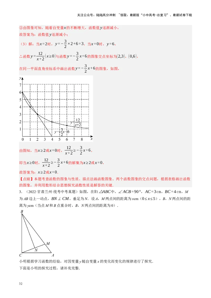 专题02函数及其性质（讲练）（解析版）_02中考总复习（2026版更新中）_02-数学-中考总复习_2024年中考复习资料_一轮复习资料_❤综合复习❤