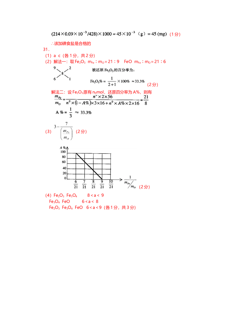 2001年上海市高中毕业统一学业考试化学试卷（答案版）_全国卷+地方卷_5.化学_1.化学高考真题试卷_2008-2020年_地方卷_上海高考化学真题2001-2019